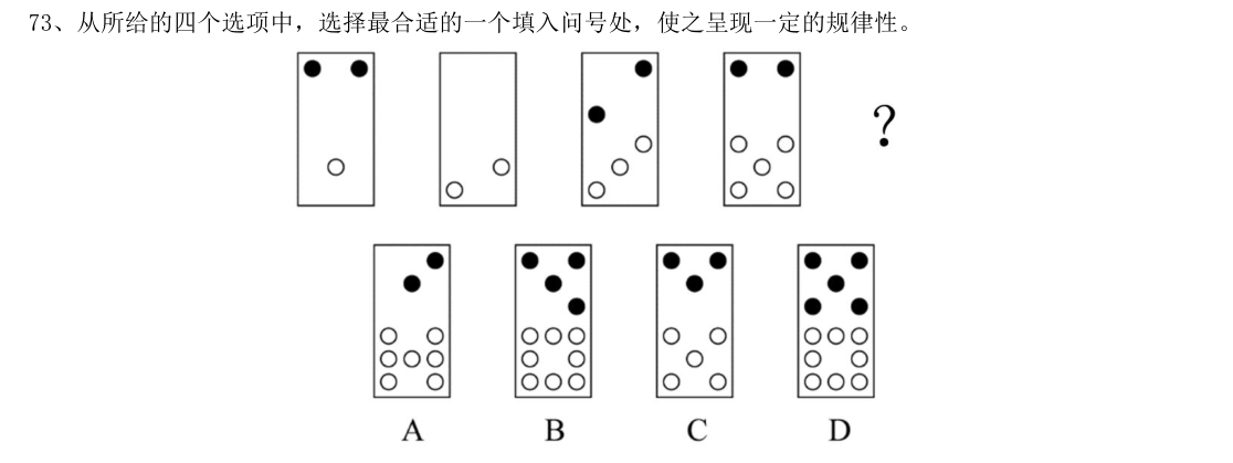 （2020年湖南省考·第73题）从所给的四个选项中，选择最合适的一个填入问号处，