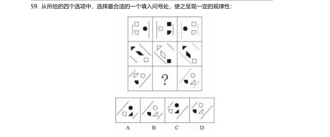 (2022年四川省考·第59题)从所给的四个选项中,选择最合适的一个填入问号处,